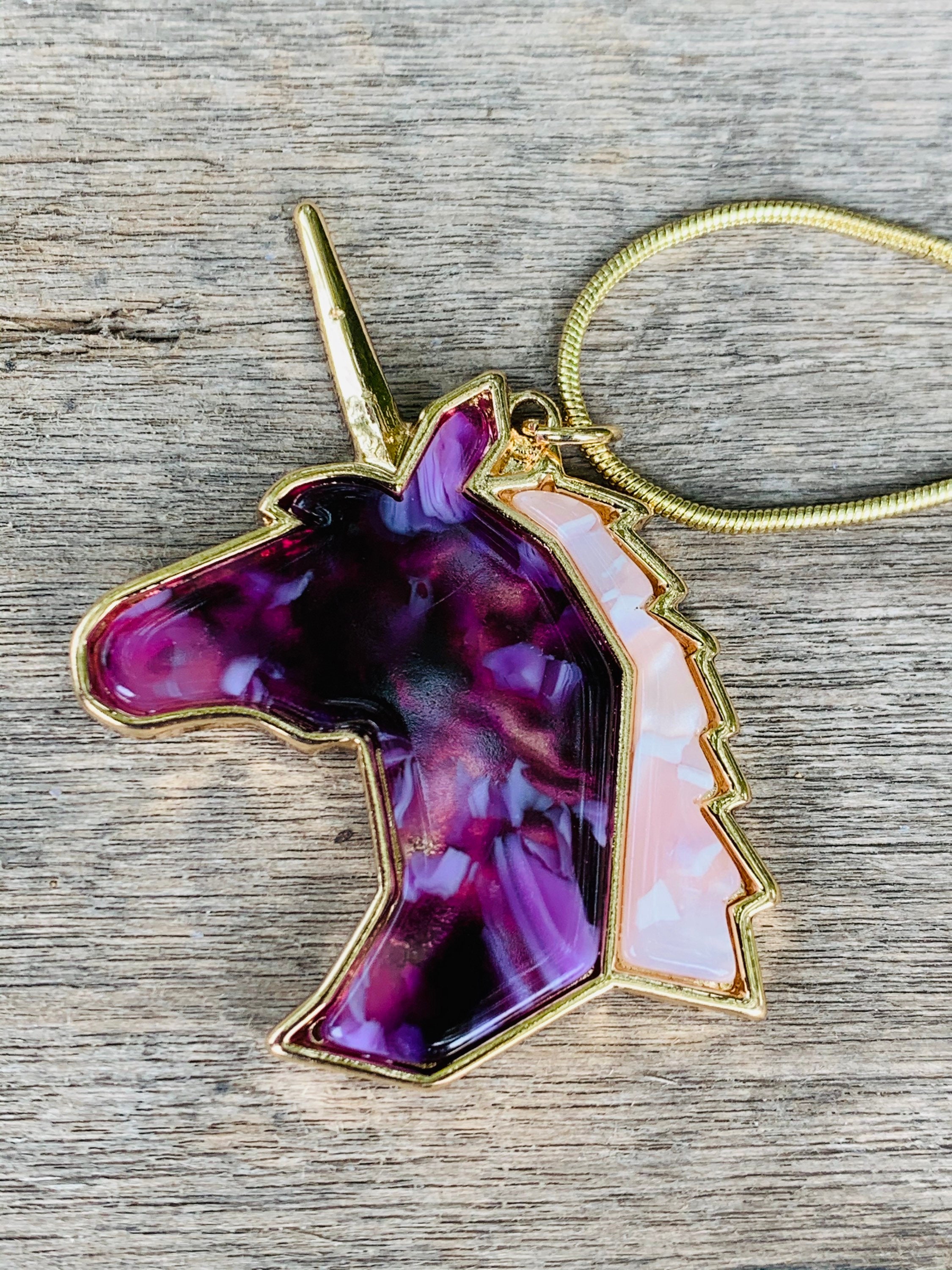 Unicorn Necklace Unicorn Pendant Purple Unicorn Pendant Unicorn Jewelry 