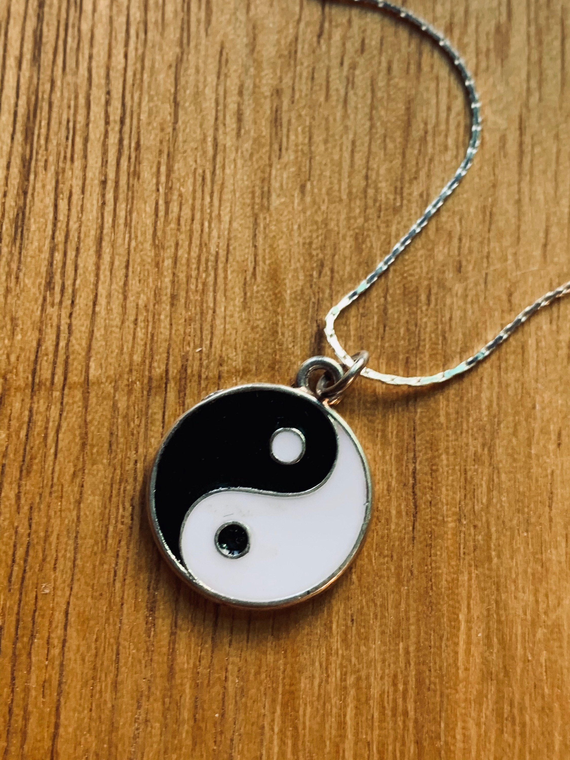 Yin Yang Necklace - Yin Yang Pendant - Yin Yang Design Black Yin Yang Necklace - Yin Yang Pendant - Yin Yang Design Black
