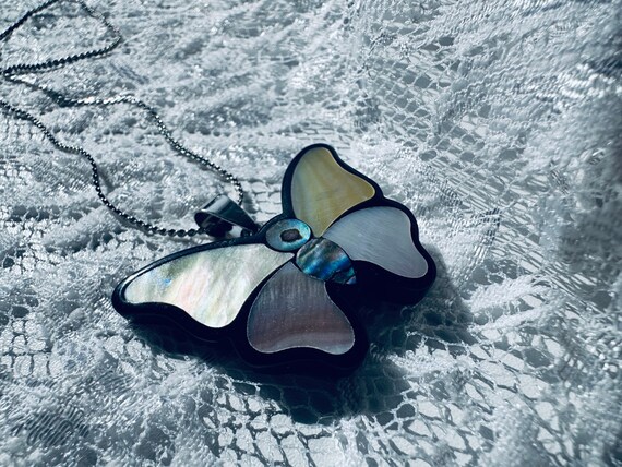 Butterfly Necklace - Butterfly- Abalone Shell Nec… - image 9