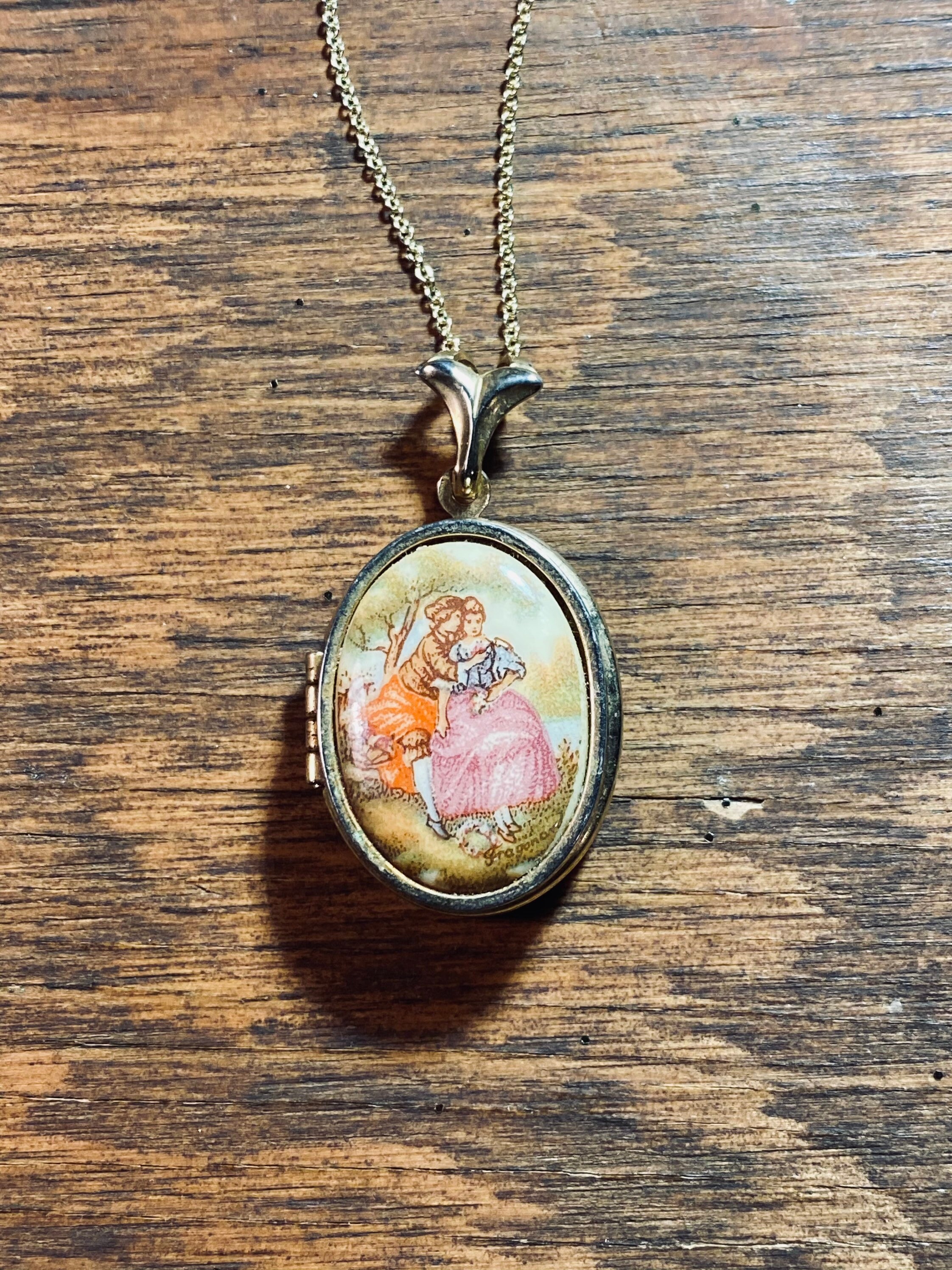 Médaillon En Porcelaine émaillée Du XIXe Siècle - Style Victorien Antique - Occasion