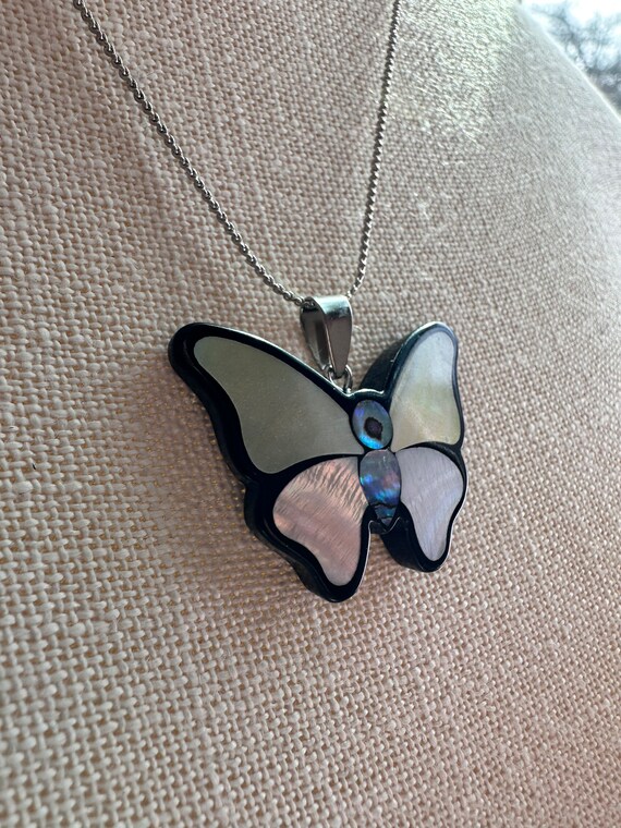 Butterfly Necklace - Butterfly- Abalone Shell Nec… - image 5
