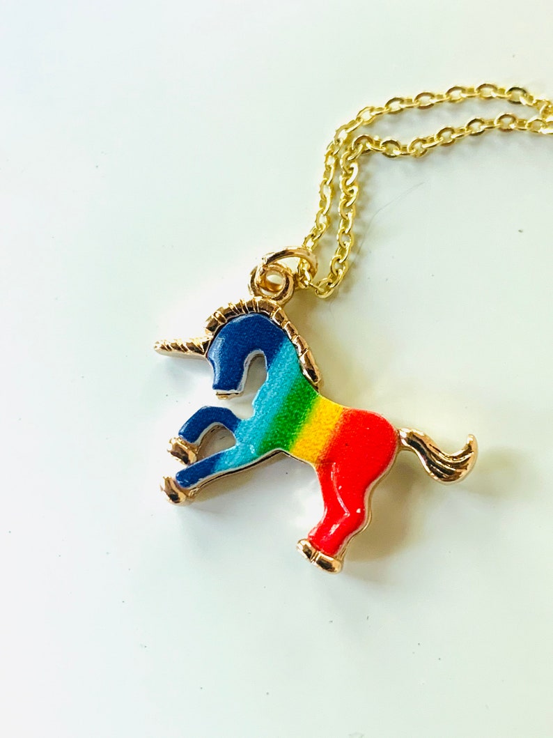 Unicorn Jewelry Unicorn Necklace Rainbow Horse Rainbow Unicorn JustBeadItByDrue