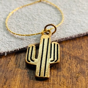 Cactus Necklace - Cactus Gift - Cactus Jewelry - Desert Necklace - Southwestern Jewelry - Dainty Silver Cactus - Gold Necklace