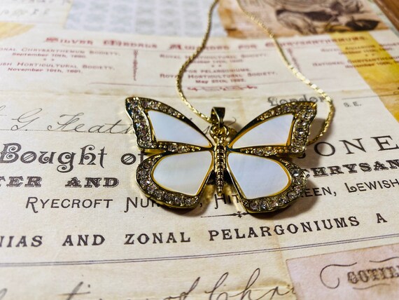 Butterfly Pendant- Abalone Shell -  14k Gold Neck… - image 10