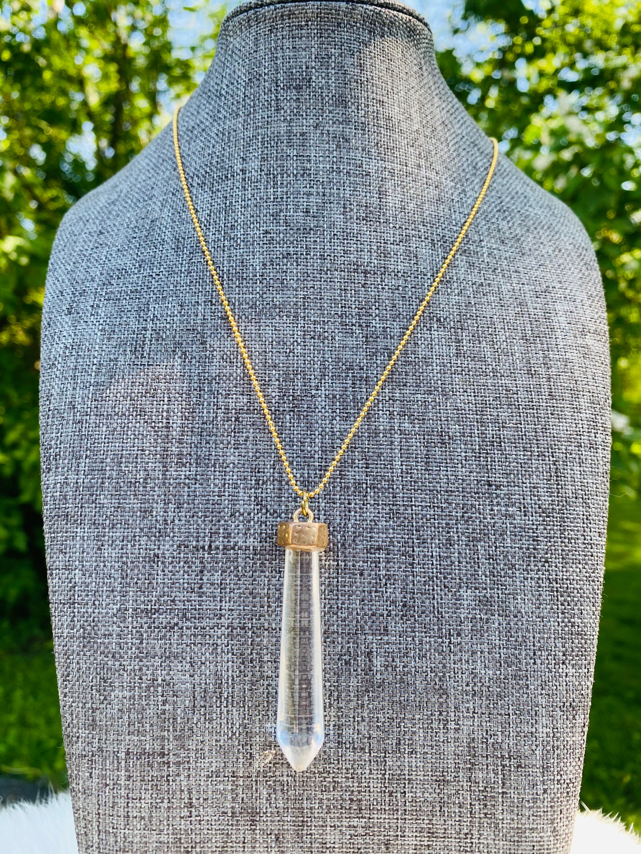 Clear Quartz Necklace- Clear Quartz- Crystal Necklace- Raw