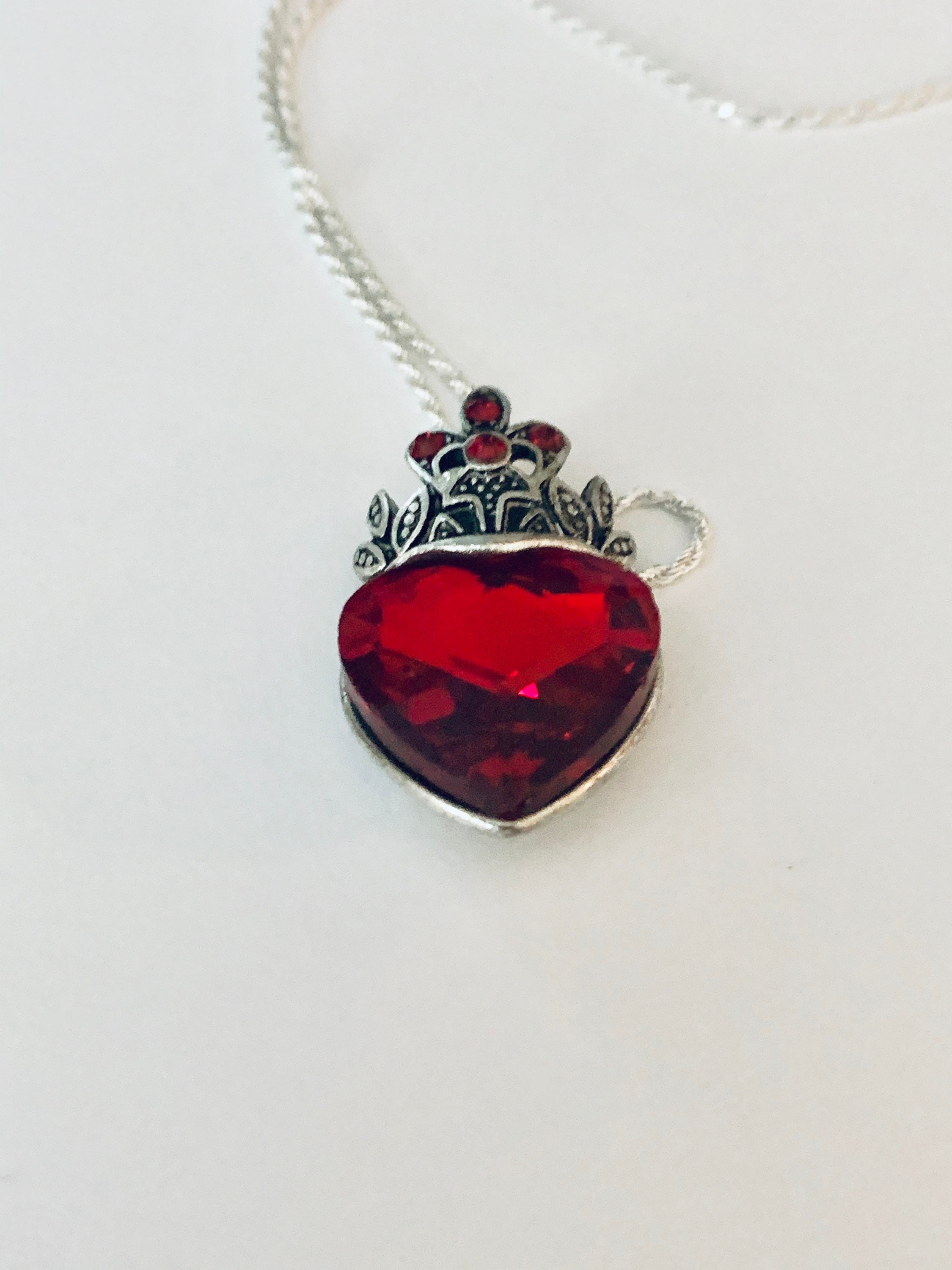 Garnet Heart Necklace - Heart Necklace - Love - Gemstone