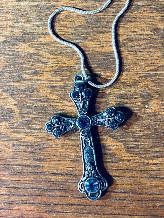 Purple cross hotsell necklace