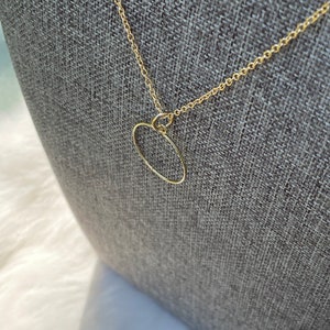 Gold Open Circle Charm Necklace  - Dainty Eternity Karma Necklace - Gold Plated Jewelry