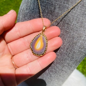 Geode Slice Pendant - Crystal Necklace - JustBeadItByDrue