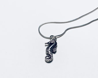 Seahorse Necklace - Charm Necklace - Charm Jewelry - Nautical Charm Necklace - Narwhal Jewelry - Seahorse Charm