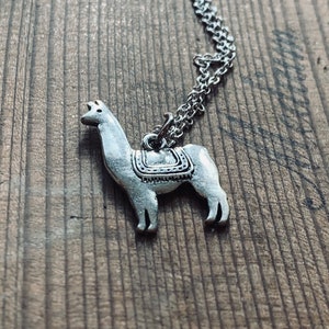 Sterling Silver Llama Necklace - Animal Charm Jewelry