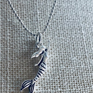 Silver Mermaid Charm Necklace: Ocean Jewelry Gift