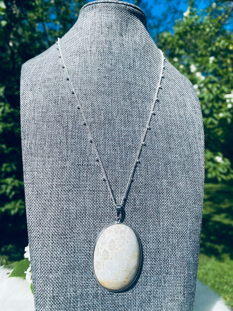 Chrysanthemum Stone Jasper Pendant Healing Crystal Etsy