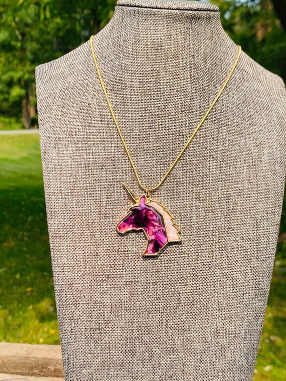Unicorn Necklace Unicorn Pendant Purple Unicorn Pendant Unicorn