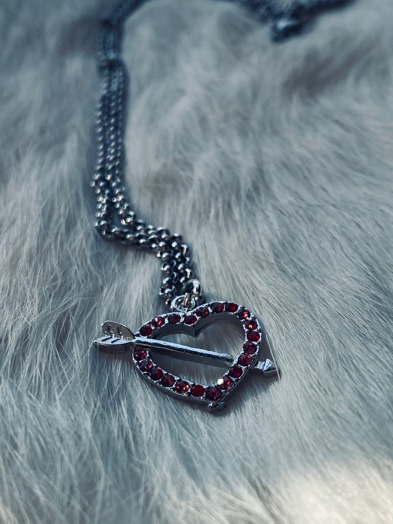 Studded Heart Charm Heart Charm Necklace Love Jewelry Rainbow Jewelry Heart Necklace JustBeadItByDrue