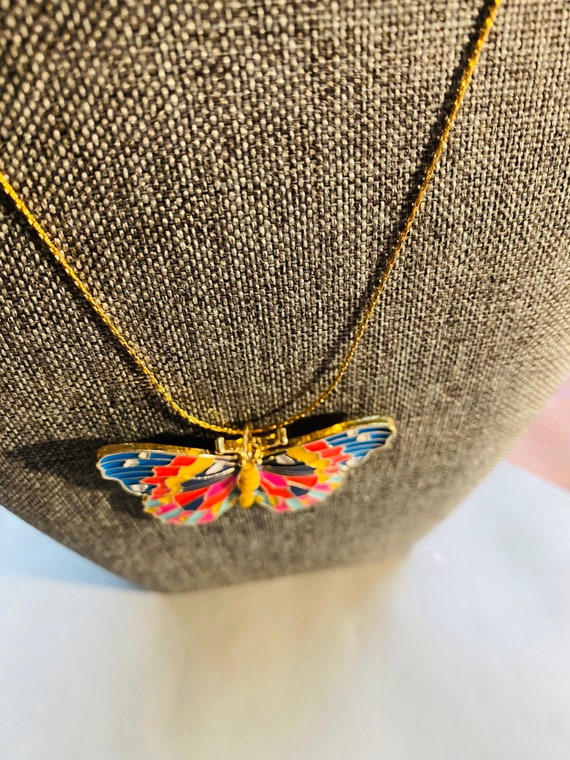 Multi-Color Metal Butterfly Pendant - Butterfly N… - image 10