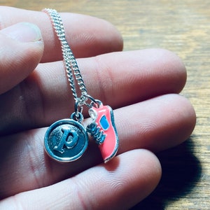 Running Necklace - Sneaker Charm - Custom - Initial Running Shoe - JustBeadItByDrue