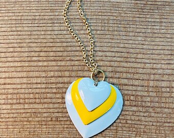 Retro Heart Pendentif - Collier coeur - Or - Collier - JustBeadItByDrue