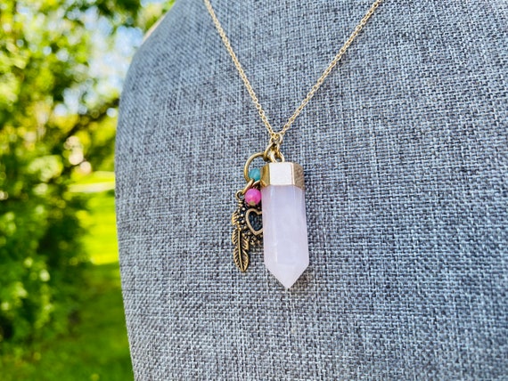 Crystal rose quartz necklace new arrivals