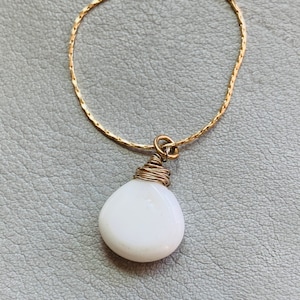 Dainty Opal Necklace: 14k Gold Chain Pendant