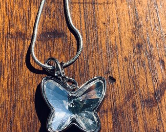 Baccarat butterfly shop necklace