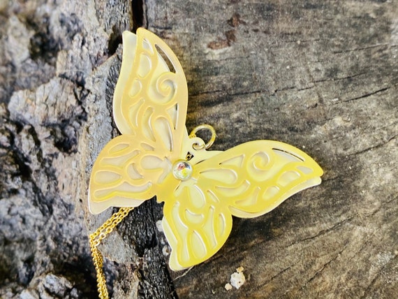 Butterfly Necklace - Gold Jewelry - Vintage Inspi… - image 4