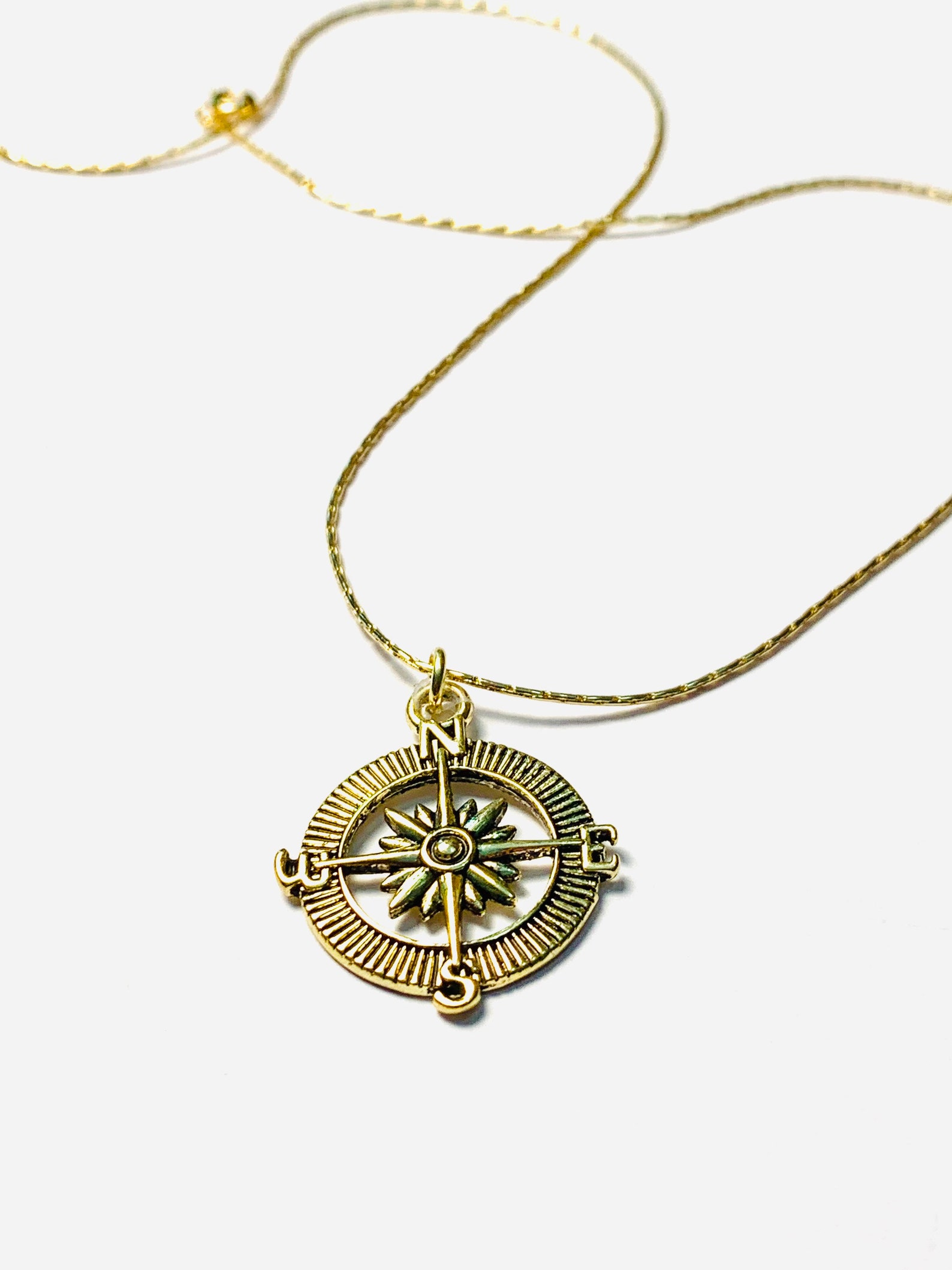 Compass Charm Necklace Compass Necklace Globetrotter Etsy