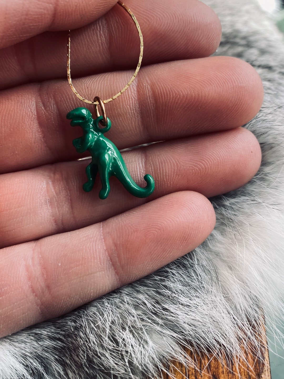 T-rex Dinosaur Necklace: Jurassic Green Dino Jewelry - Etsy