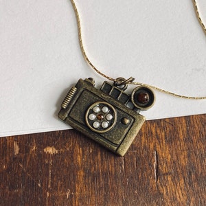 Camera Necklace- Camera Gifts - Photographer Necklace- Photographer Jewelry- Photographer Gift - Gift For Journalist - Camera Charm - Travel