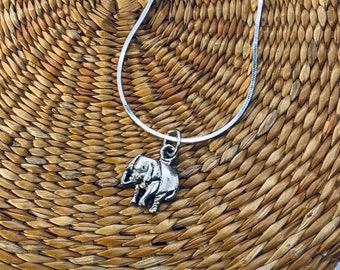 Silver Elephant Charm - Elephant Necklace - Elephant Jewelry