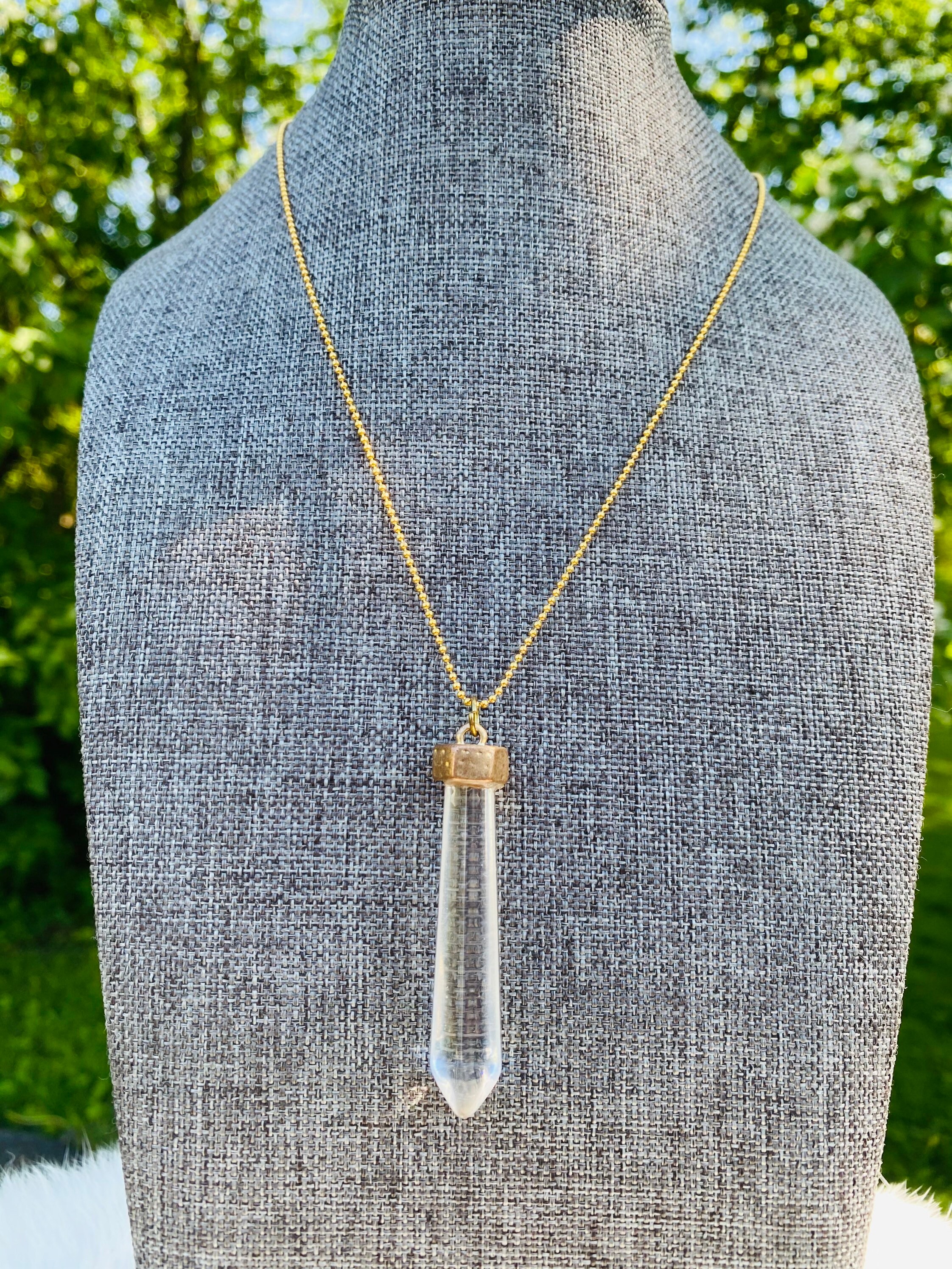 ネックレス・ペンダント Numbering Clear Quartz Long Necklace #7802 5BNY857 Clear Quartz Necklace- Clear Quartz- Crystal Necklace- Raw