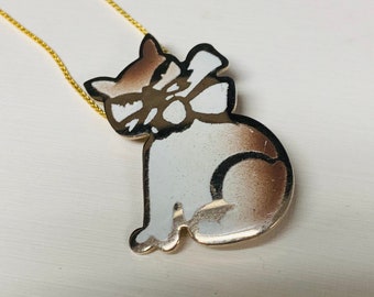 Vintage Cat Pendant Necklace - Cat Lover Jewelry