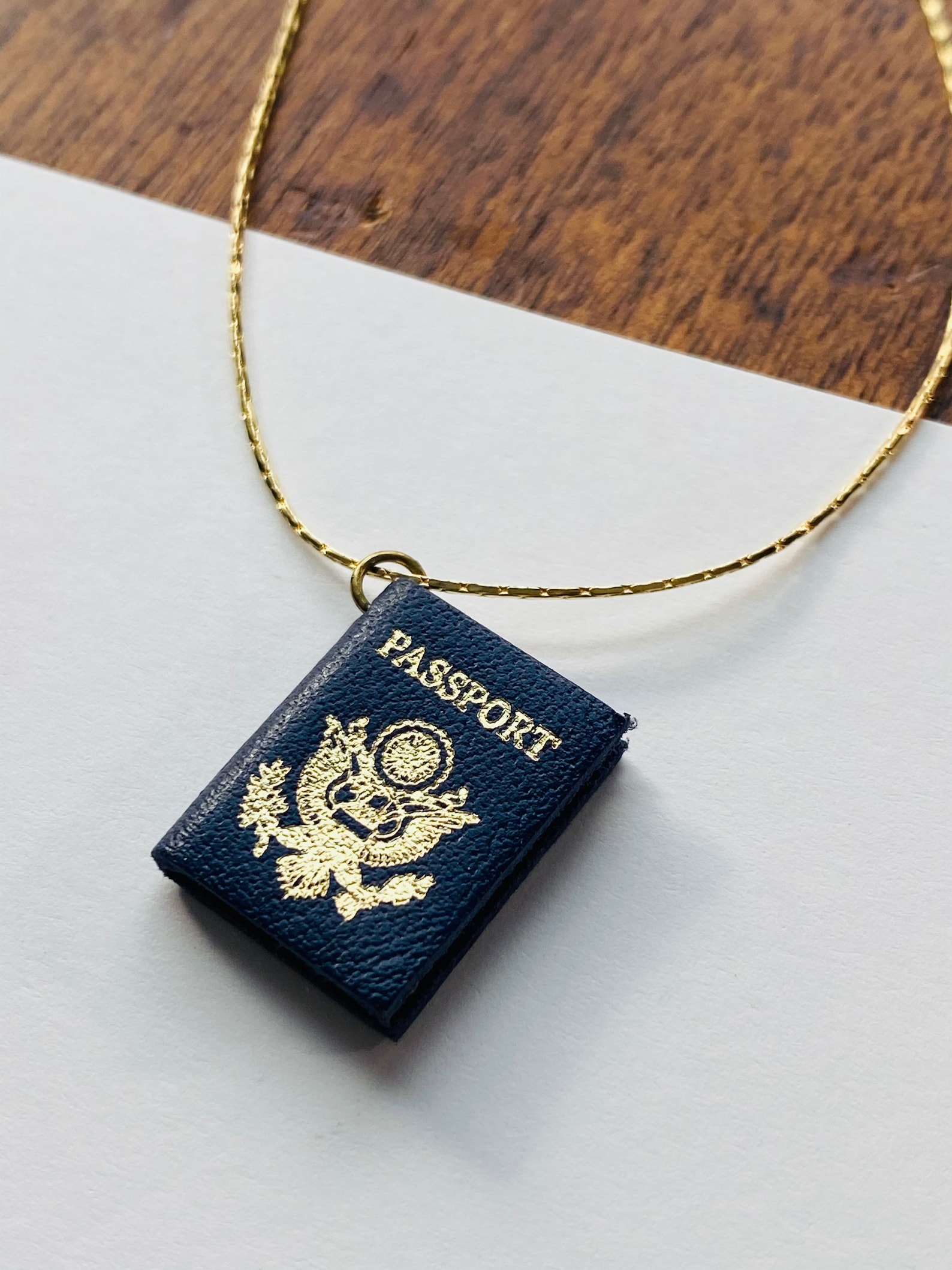 Passport Necklace Travelers Necklace World Traveler Gold Etsy