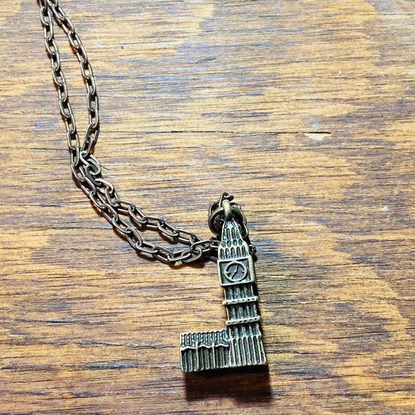 UK British Landmark Charm - Watchtower Charm - Travel - Bronze Charm Necklace - JustBeadItByDrue