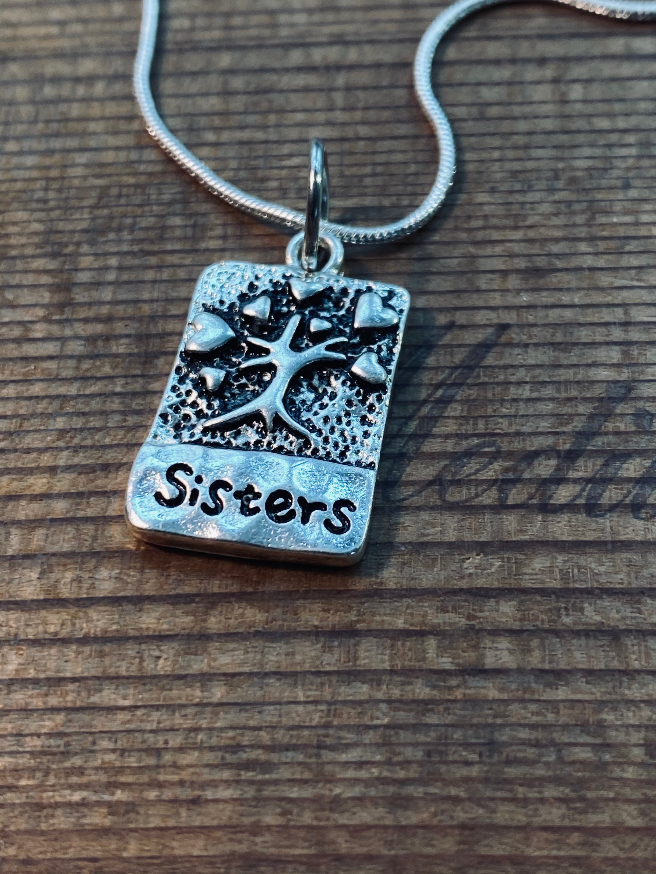Sister Necklace Silver Pendant Necklace Family Sterling Etsy 日本