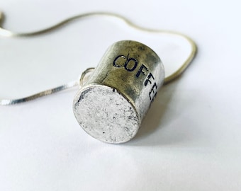 Coffee Mug Necklace: Food Jewelry, Coffee Lovers Gift