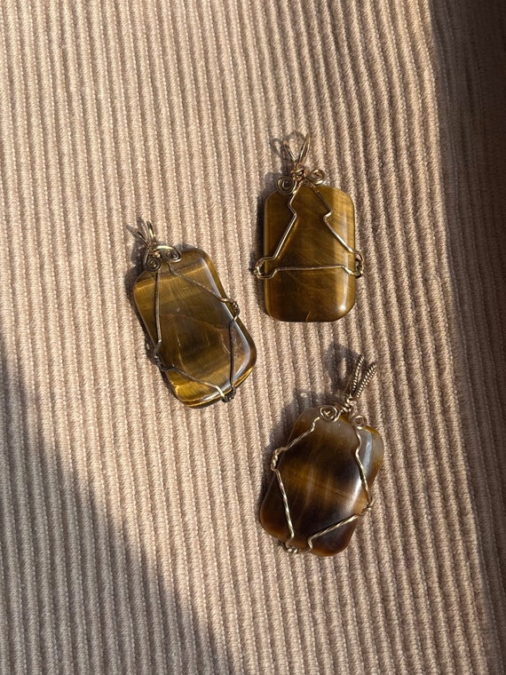Tiger Eye Gold-Filled Wire Wrapped Pendants - image 2