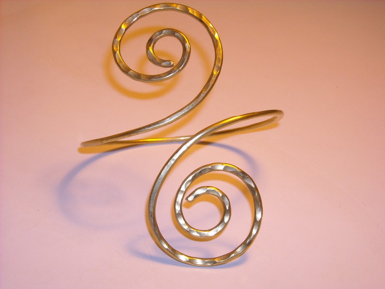 BRACCIALE SCHIAVA SPIRALI Argento Bracciale Schiava Rame Bracciale Schiava Ottone Bracciale Schiava Argento Rame Ottone Battuto Nichel-Free