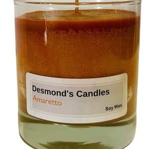 Desmond's Candles Homemade Scented Amaretto Soy Jar Candle