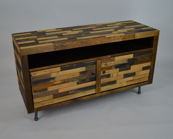 Reclaimed Wood Record Storage Modern Reclaimed Wood Tv Stand Etsy