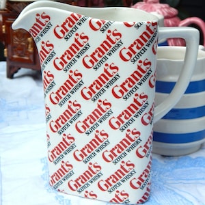 Grant’s Scotch Whisky 1960s Vintage Ceramic Pub Bar Jug  Hancock Corfield & Waller  Burleigh Ware