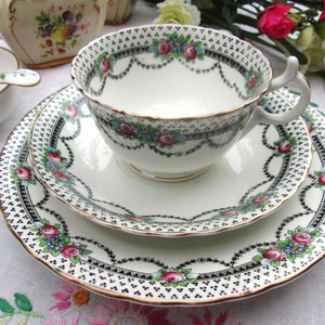 Antique Early Aynsley Victorian Pink Roses Trio