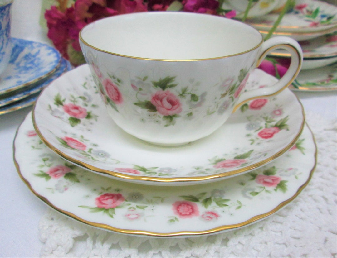 Delightful Minton Spring Bouquet Trio, Vintage Afternoon English Tea
