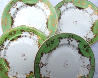 Davenport 1850 Groen & Goud Salade Lunchbordjes x 4