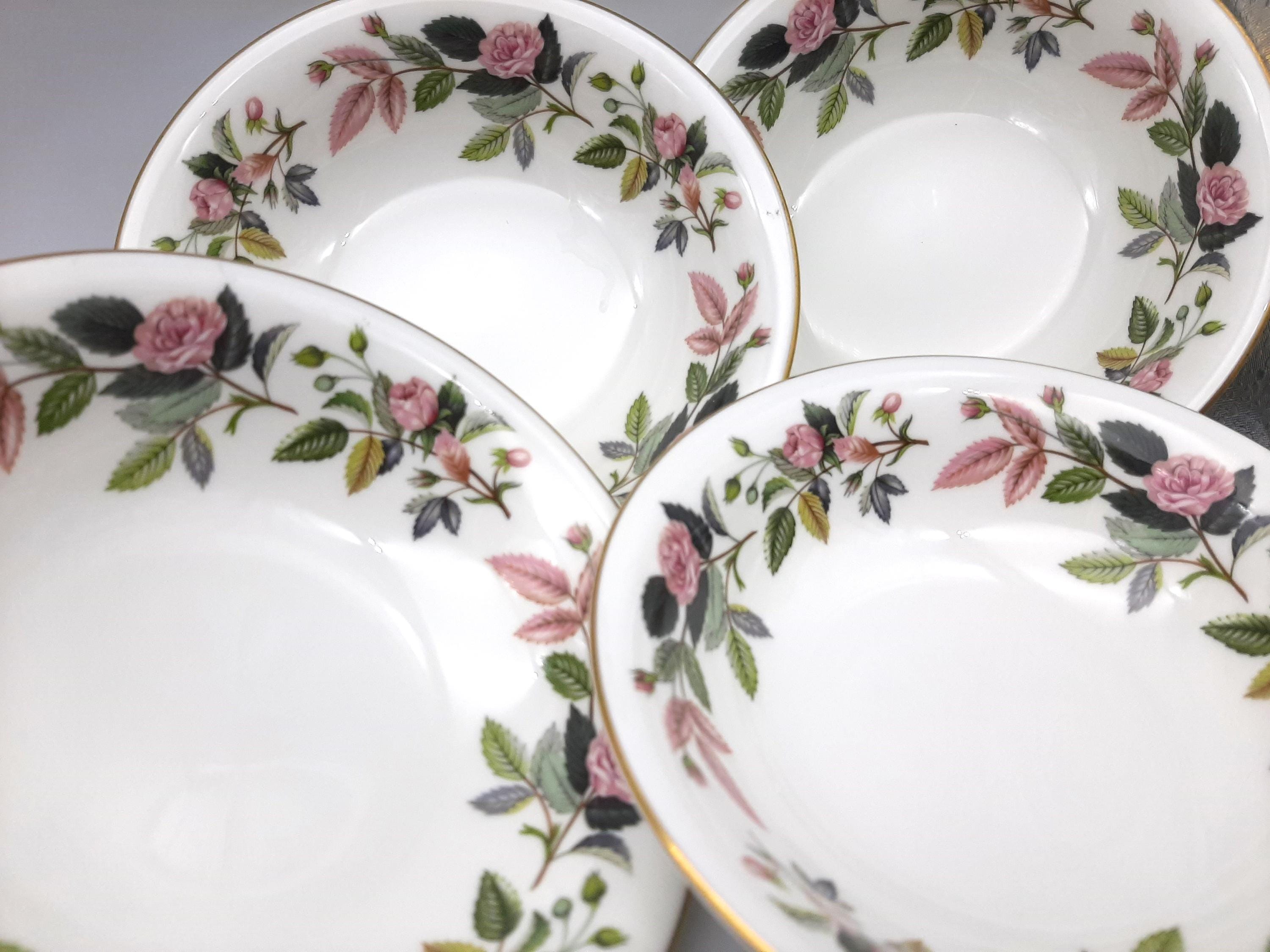 Four Wedgwood Hathaway Rose Dishes, Dessert Dishes, Soup Bowls, Cereal Dishes