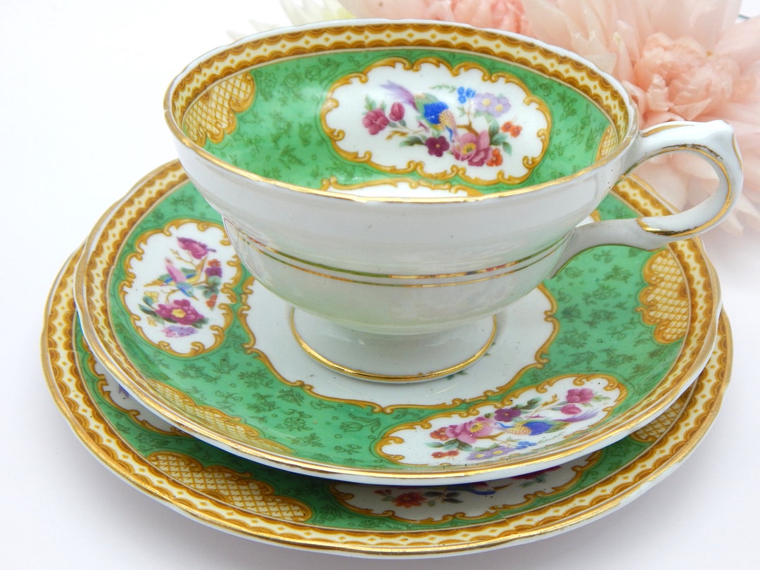 Vintage 1930s Green Paragon Trio - Rare 'hamilton' Pattern - Etsy UK