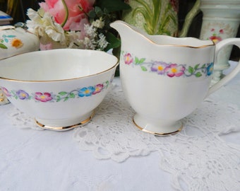 Vintage Royal Albert 1930s Creamer and Sugar Bowl Set