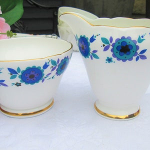 Vintage Bone China Sutherland 1950s Milk Jug & Sugar Bowl