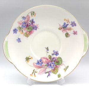 Royal Doulton Viola Art Deco Large Tea Set Tabbed Cake Plate, Afternoon Tea