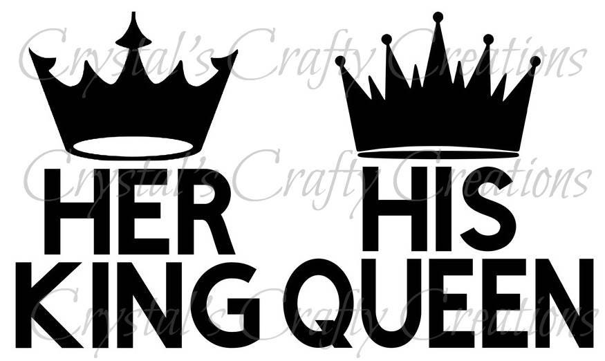Download His Queen Her King SVG | Etsy